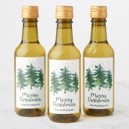 冬の森メリークリスマスワインラベル ワインラベル
