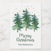 冬の森メリークリスマスワインラベル ワインラベル (シングルラベル)