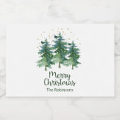 冬の森メリークリスマス酒ボトルラベル リキュールボトルラベル (シングルラベル)