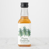 冬の森メリークリスマス酒ボトルラベル リキュールボトルラベル (正面)