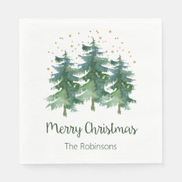冬の森メリークリスマス スタンダードランチョンナプキン