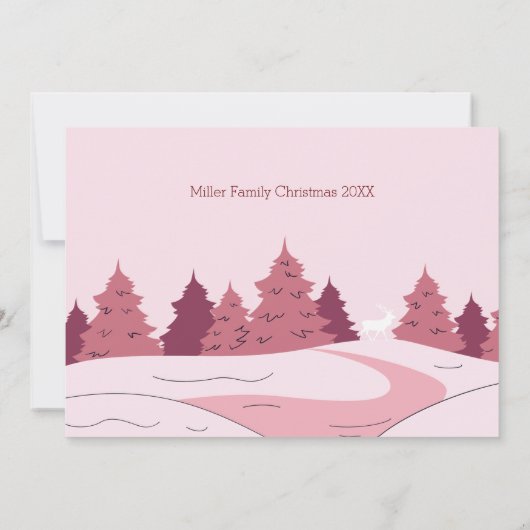 冬の森モダンのクリスマスパーティー 招待状 (裏面)