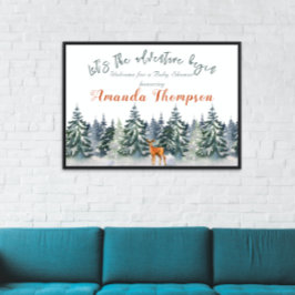 冬の森モダン林の動物の冒険 横断幕