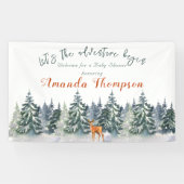 冬の森モダン林の動物の冒険 横断幕 (横)