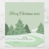 冬の森モダン ワインラベル (シングルラベル)