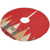 冬の森レッドモノグラム ブラッシュドポリエステルツリースカート (アングル)