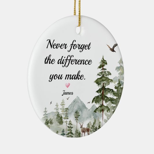 冬の森忘れは決して違いない セラミックオーナメント (右)