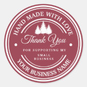 冬の森感謝クラシック丸型ステッカー ラウンドシール (正面)