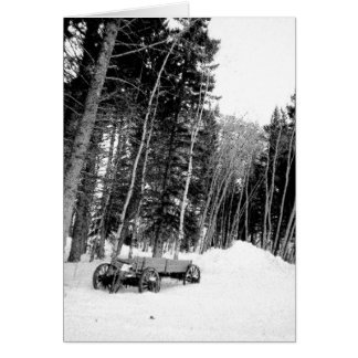 冬の森林のワゴン