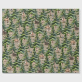 冬の森林の動物最初の雪クラフト ラッピングペーパー (フラット)