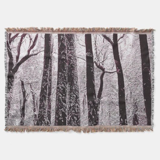 冬の森林の雪景色 スローブランケット (正面)