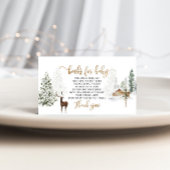 冬の森林の鹿の本ベビーチケット エンクロージャーカード