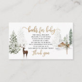 冬の森林の鹿の本ベビーチケット エンクロージャーカード (正面)