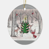 冬の森林クリスマス-オーナメント セラミックオーナメント (左)