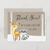 冬の森林サンキューカード サンキューカード (正面/裏面)