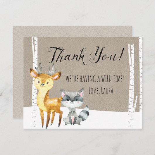 冬の森林サンキューカード サンキューカード (正面/裏面)