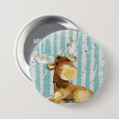 冬の森林シカの森林動物の友人 缶バッジ (正面&裏面)