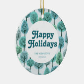 冬の森林パターン セラミックオーナメント (右)