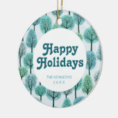 冬の森林パターン セラミックオーナメント (左)