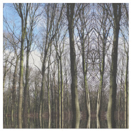 冬の森林写真の生地 ファブリック