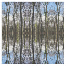 冬の森林写真の生地