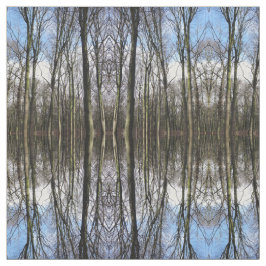 冬の森林写真の生地 ファブリック