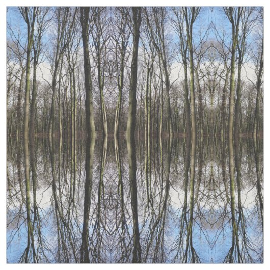 冬の森林写真の生地 ファブリック (見本)