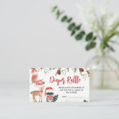 冬の森林動物の冷たい外おむつラッフル エンクロージャーカード (スタンド正面)