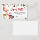 冬の森林動物の冷たい外おむつラッフル エンクロージャーカード (正面/裏面)