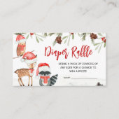 冬の森林動物の冷たい外おむつラッフル エンクロージャーカード (正面)