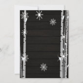 冬の森林動物の森の赤ちゃんシャワーカード 招待状 (裏面)