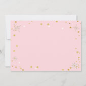 冬の森林動物の赤ちゃんシャワーピンク 招待状 (裏面)