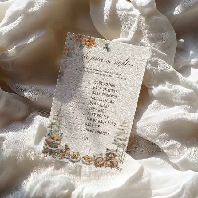 冬の森林動物の赤ちゃんシャワー価格は正しい (クリエイターアップロード済み)