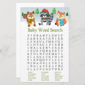 冬の森林動物の赤ちゃんシャワー単語検索ゲーム (正面/裏面)