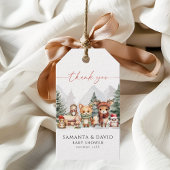 冬の森林動物の赤ちゃんシャワー ギフトタグ