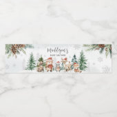 冬の森林動物の赤ちゃんシャワー ペットボトルラベル (シングルラベル)