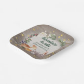 冬の森林動物の赤ちゃんシャワー ペーパープレート (傾斜あり)