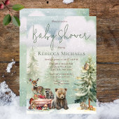 冬の森林動物の赤ちゃんシャワー 招待状