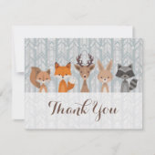 冬の森林動物サンキューカード サンキューカード (正面)