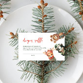 冬の森林動物ベビーシャワーおむつラッフル エンクロージャーカード