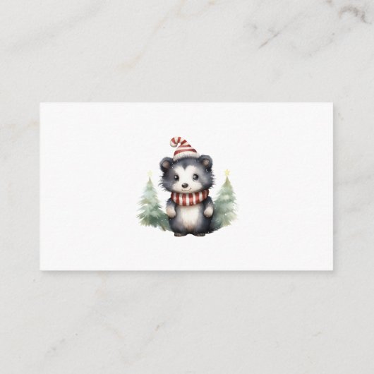 冬の森林動物ベビーシャワーおむつラッフル エンクロージャーカード (裏面)