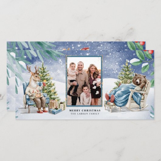 冬の森林動物 シーズンカード (正面/裏面)