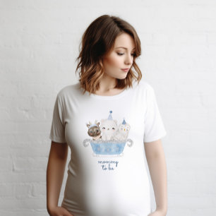 冬の森林北極動物の赤ちゃんシャワー Tシャツ