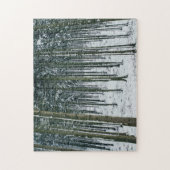 冬の森林景色の雪で覆われた木 ジグソーパズル (縦)