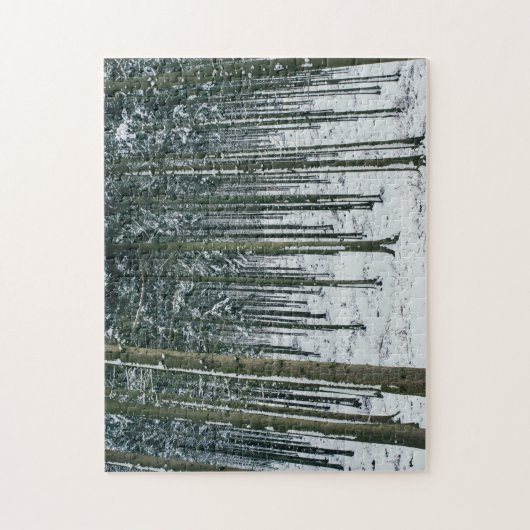 冬の森林景色の雪で覆われた木 ジグソーパズル (縦)