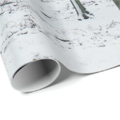 冬の森林景色の雪で覆われた木 ラッピングペーパー (ロールコーナー)