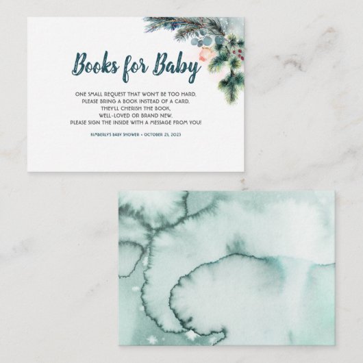 冬の森林本ベビー エンクロージャーカード (正面/裏面)