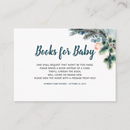 冬の森林本ベビー エンクロージャーカード (正面)