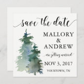 冬の森林松の木の保存日付 セーブザデート (正面/裏面)
