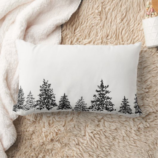 冬の森林枕 ランバークッション (ブランケット)